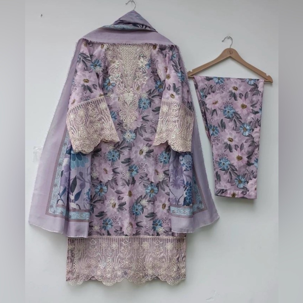 Category: 3Pc, Shirt, Trouser, Cotton Silk Dupatta